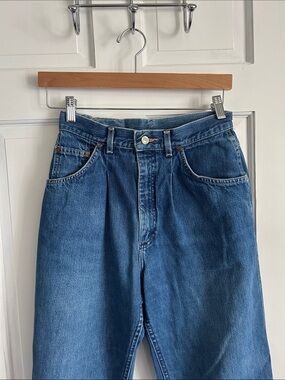 VINTAGE Lee Pleated Blue Denim Jeans USA Size 11 United Garment Workers Tag